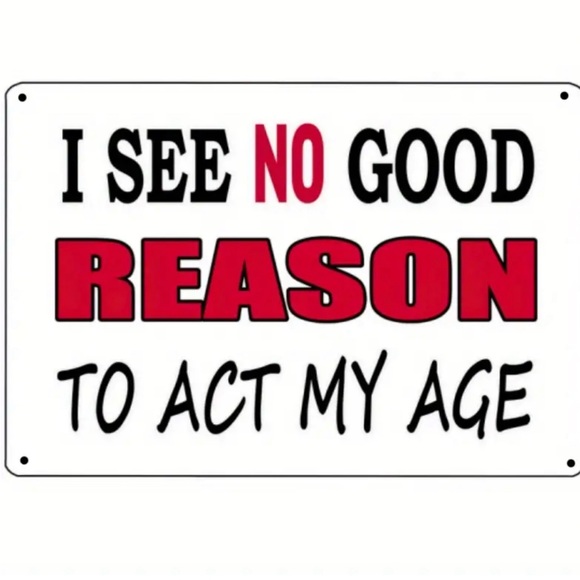 White, red, and black sarcastic funny tin metal decorative sign - Picture 1 of 3